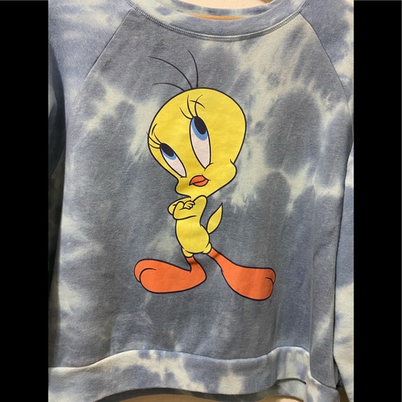 SOLD——————-Looney Tunes Tweety Bird Pullover Sweatshirt Tie Dye XXL - Picture 6 of 10